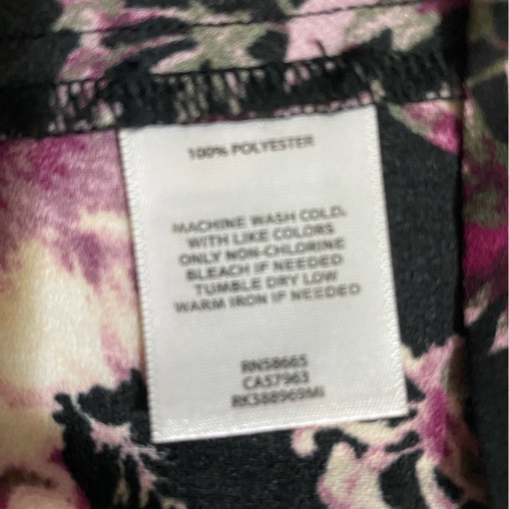 Free Press Black & Pink Floral Wrap Dress Size Large - Picture 12 of 14